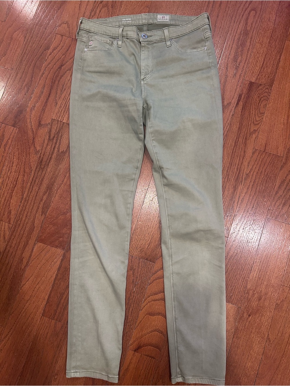 Ag Adriano Goldschmied Prima Mid-Rise Cigarette Jeans Army Green 28R